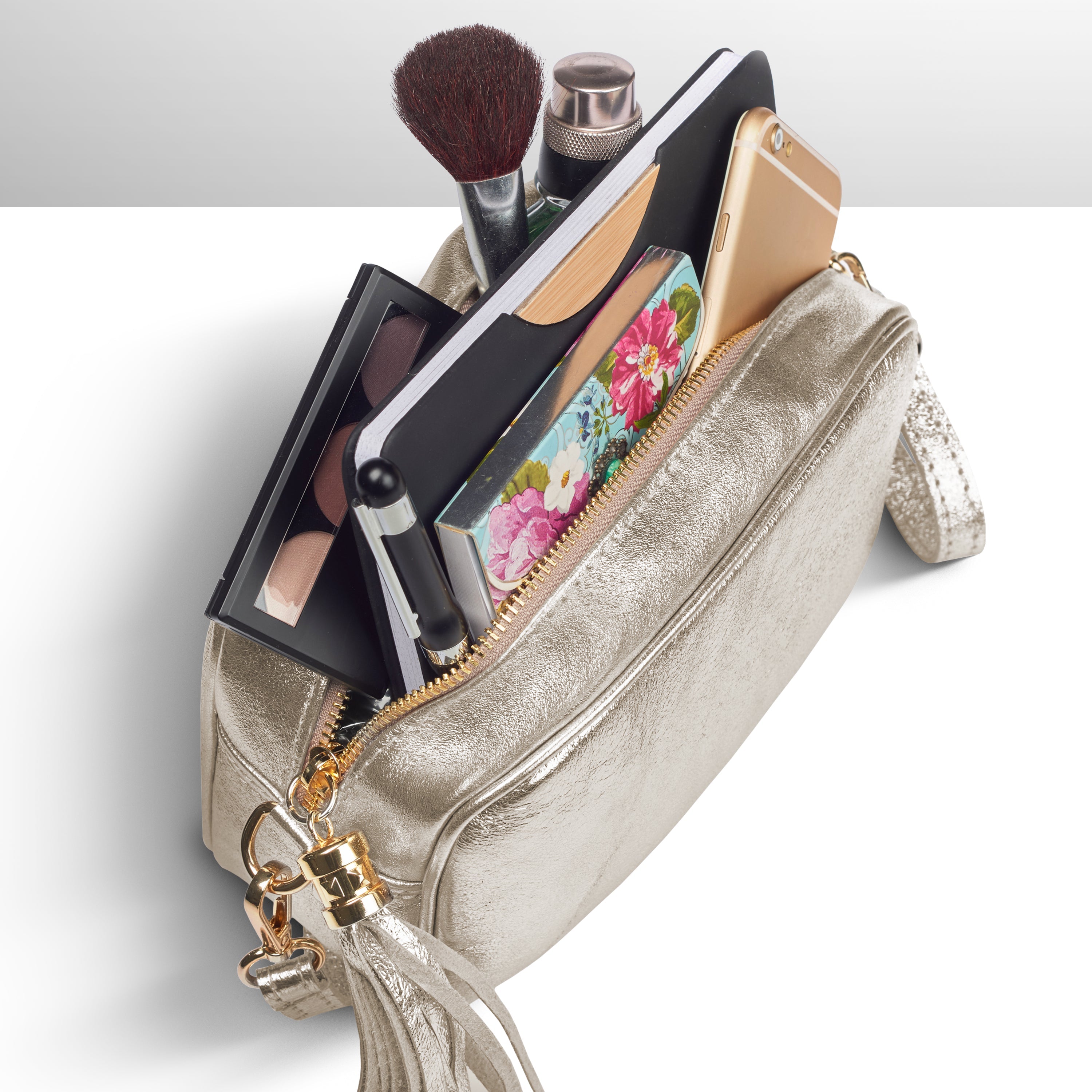 Metallic Suede Leather Crossbody Bag 231302