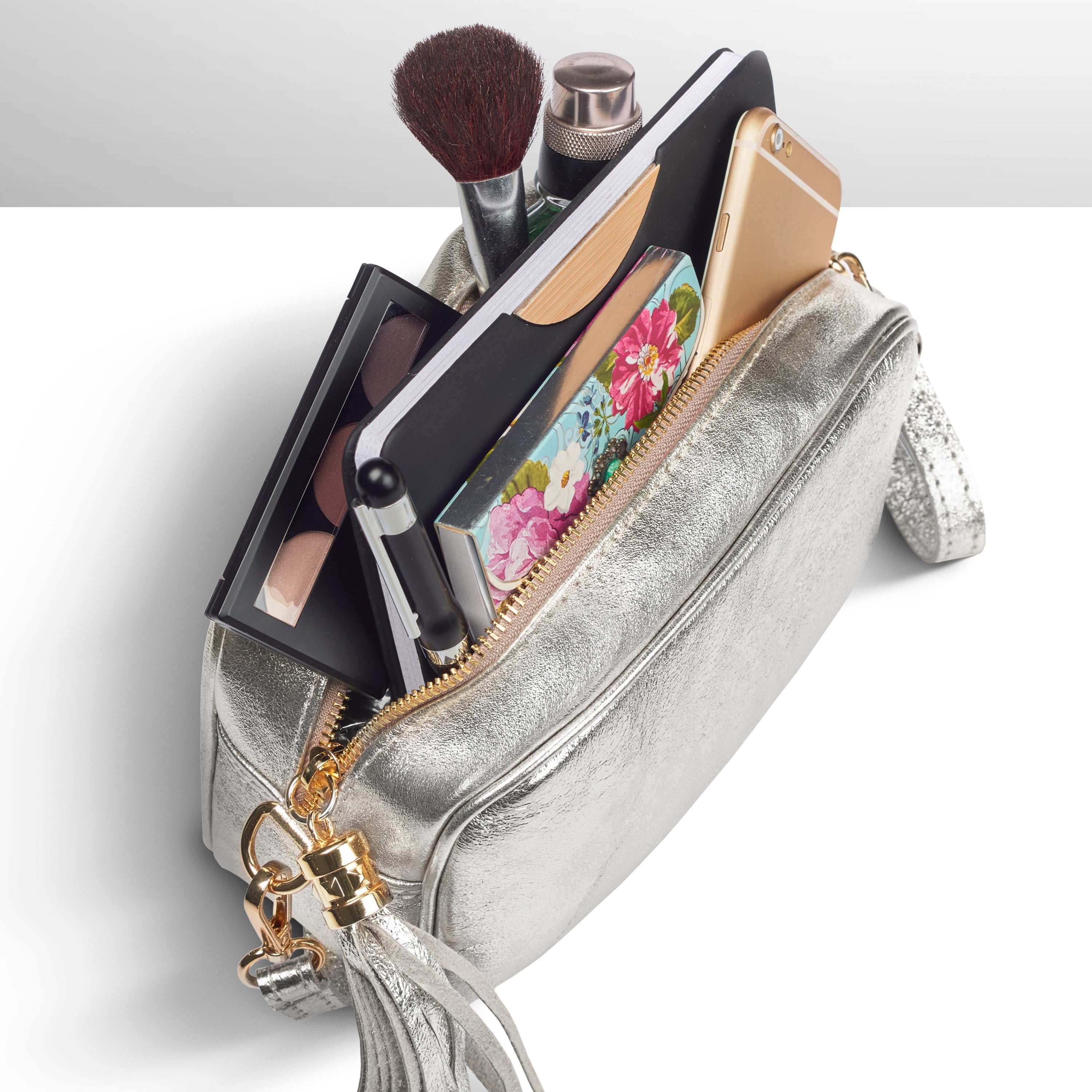Metallic Suede Leather Crossbody Bag 231302