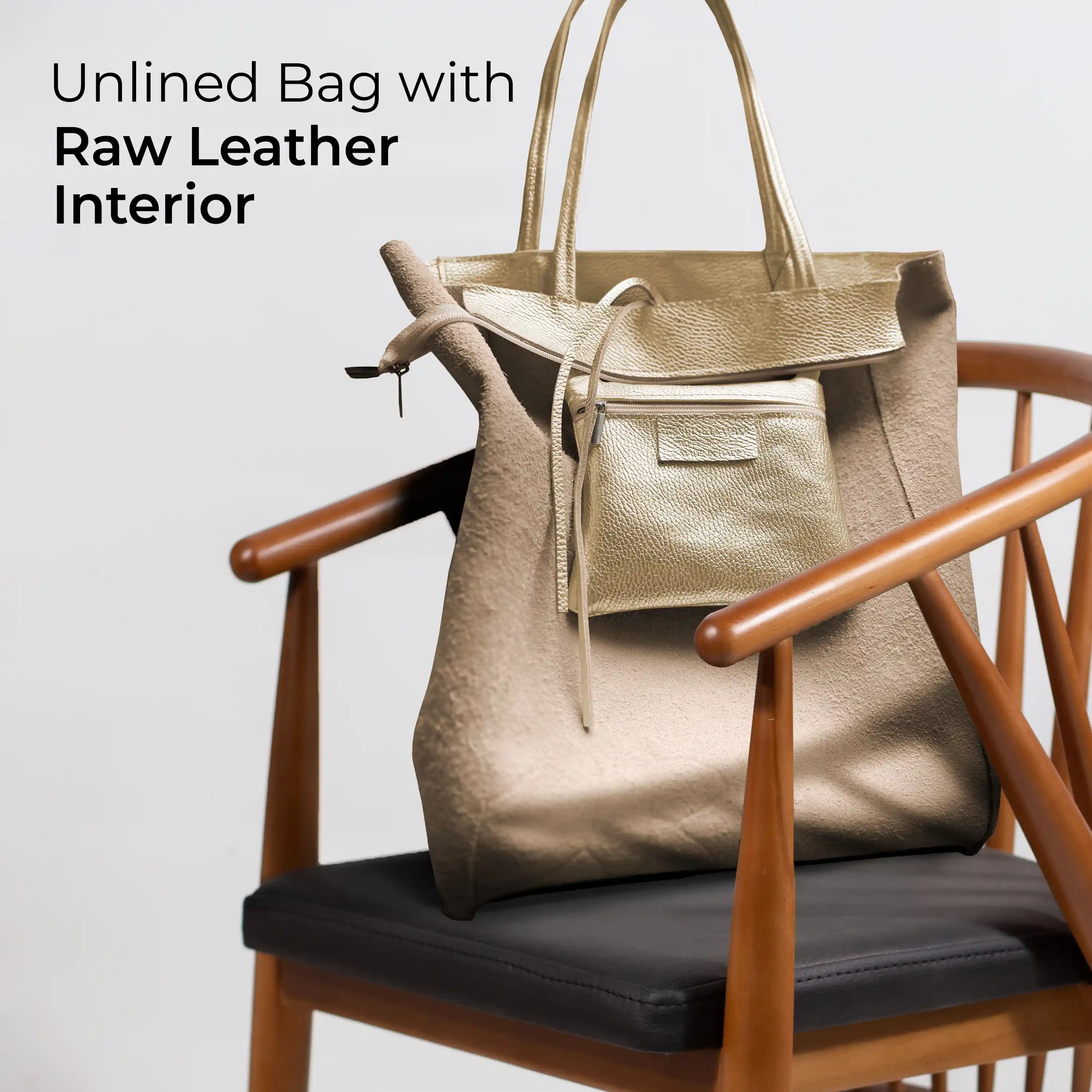 Metallic Calf Leather Tote Bag 201718
