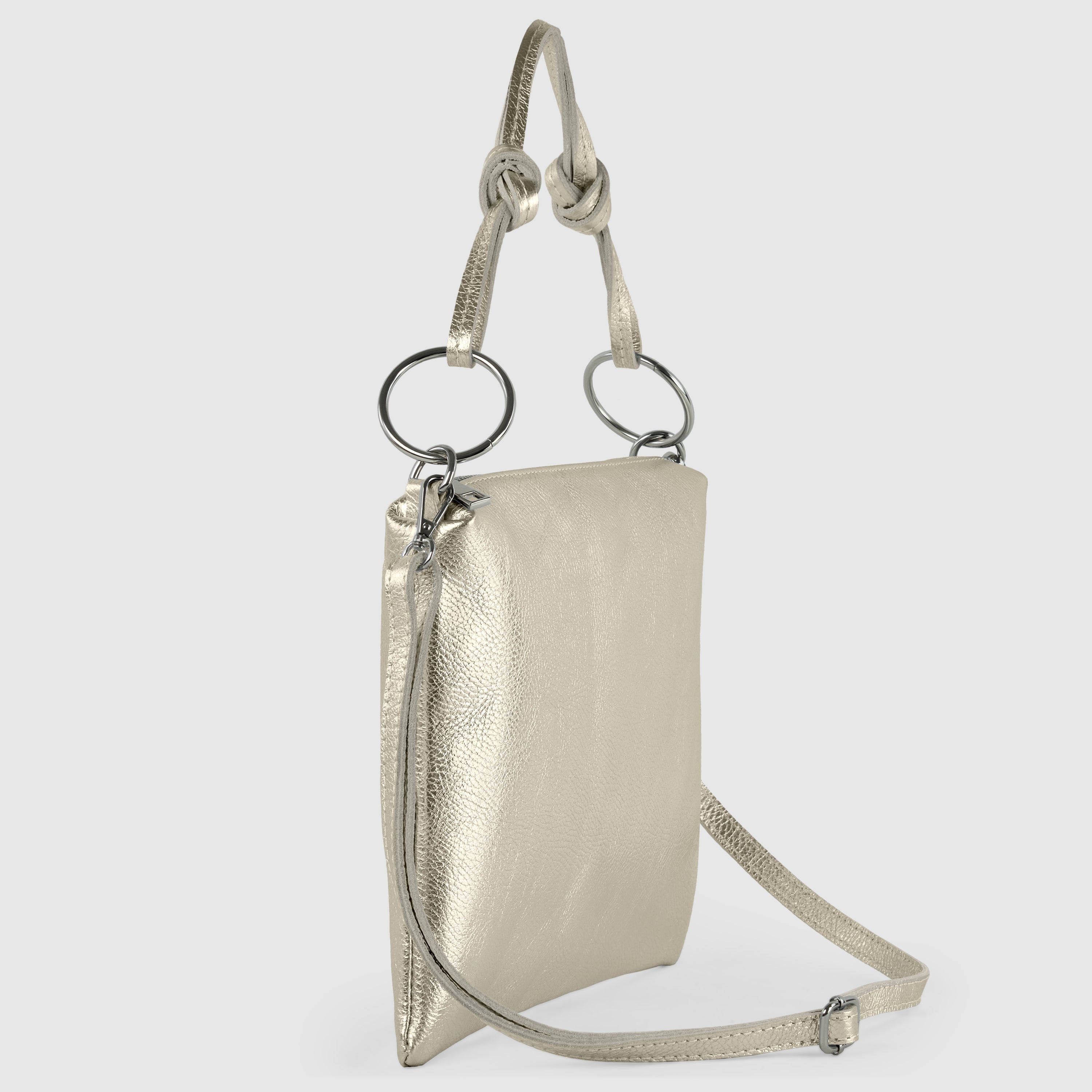 Metallic Calf Leather Shoulder Bag 171551