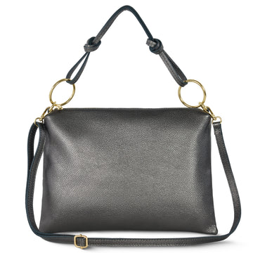 Metallic Calf Leather Shoulder Bag 171551