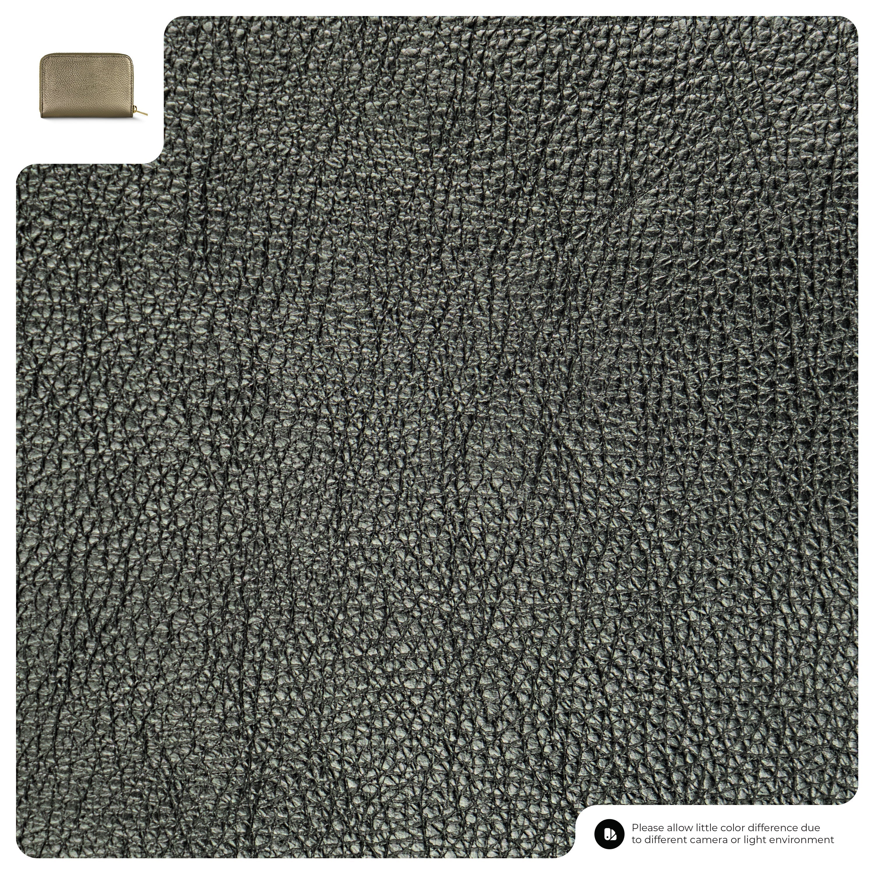 Metallic Calf Leather Wallet 650988