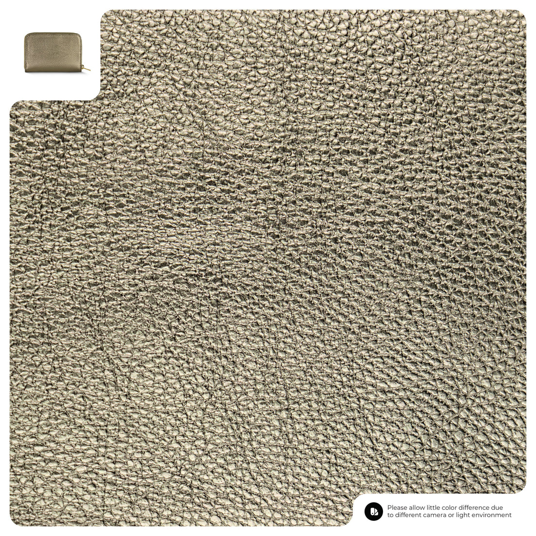 Metallic Calf Leather Wallet 650988