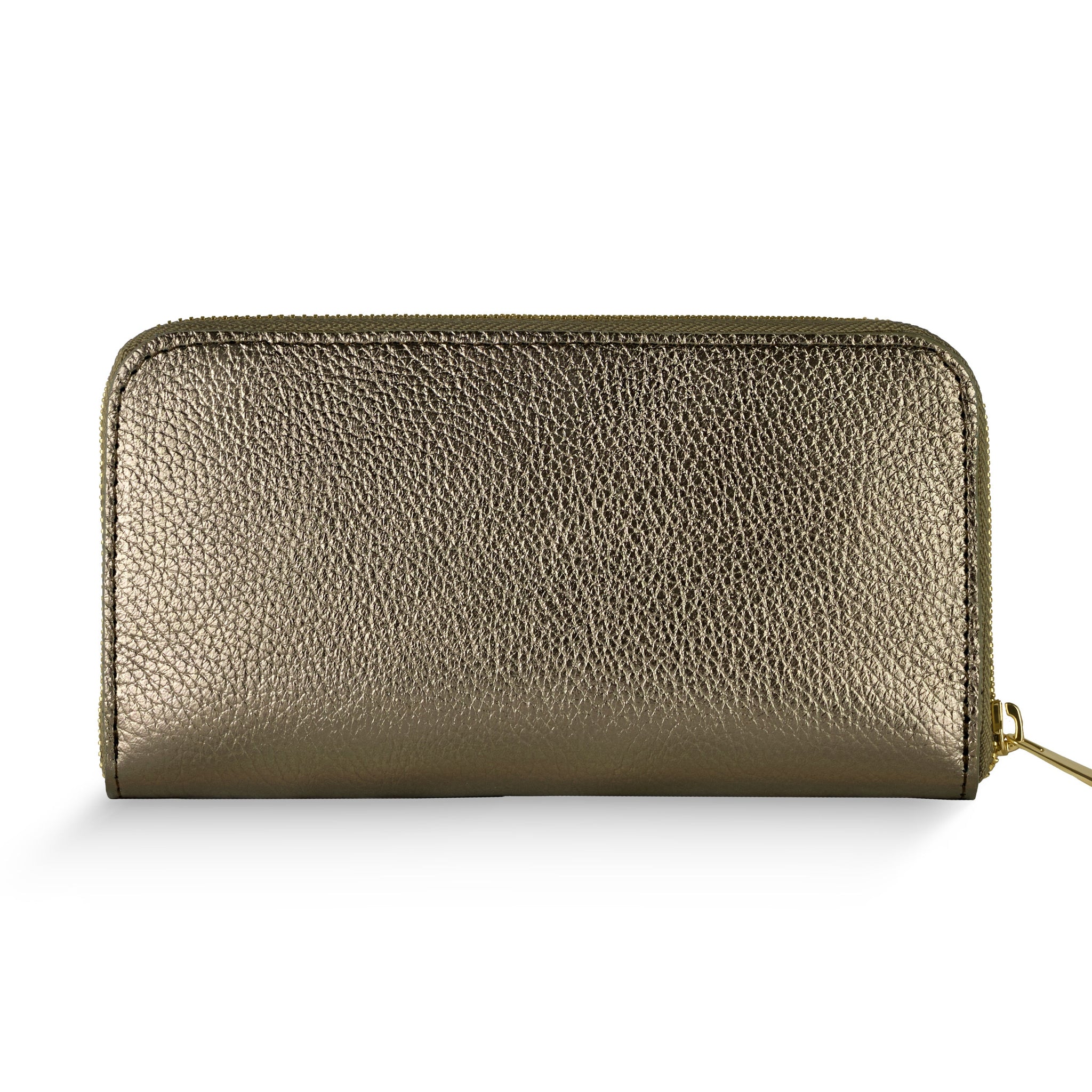 Metallic Calf Leather Wallet 651088