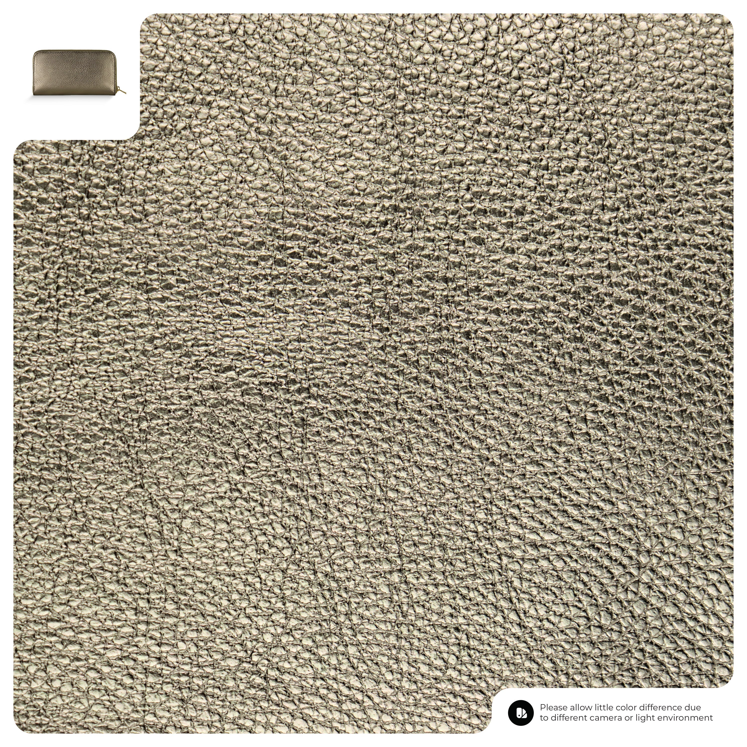 Metallic Calf Leather Wallet 651088