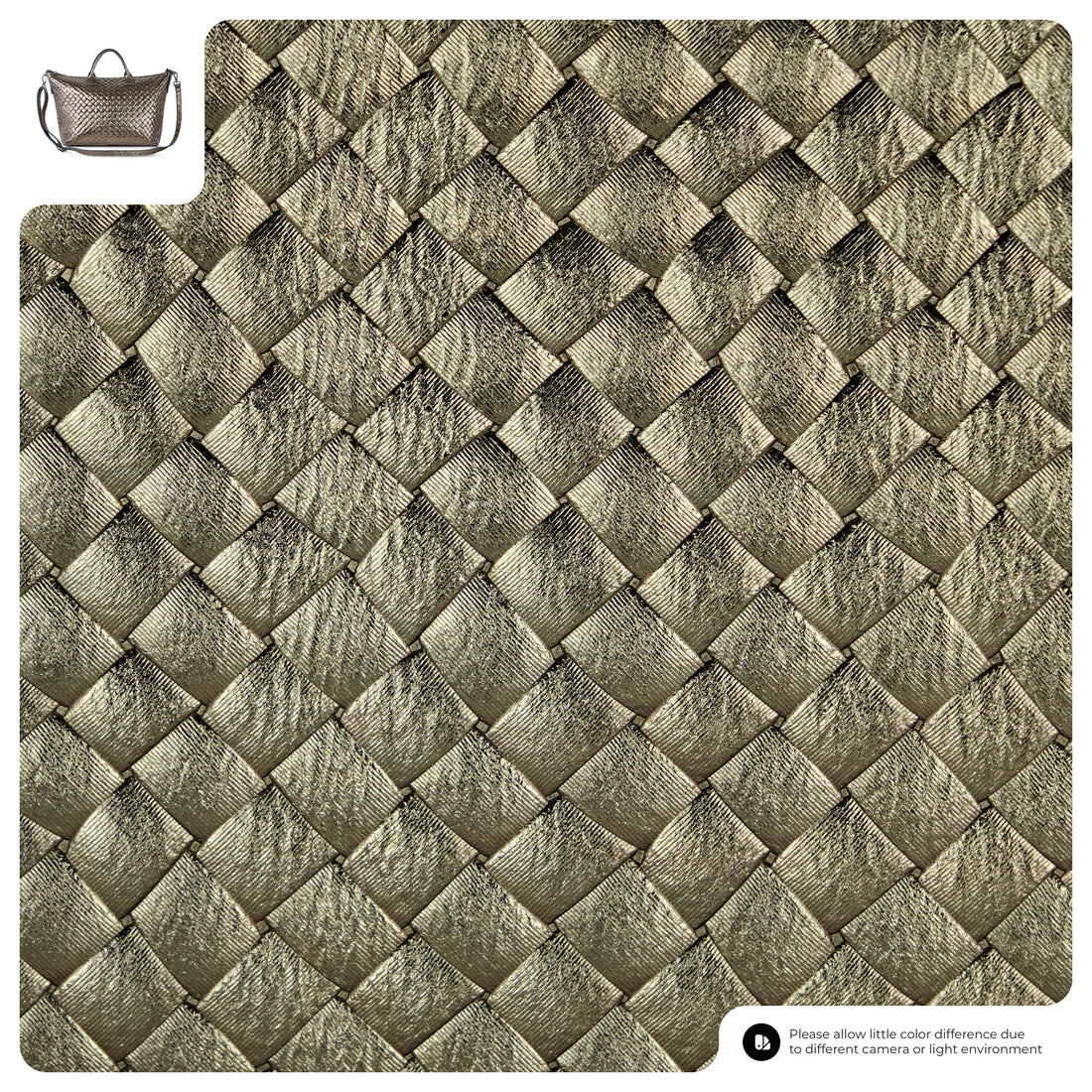 Weave Metallic Suede Leather Top-Handle Bag 112334