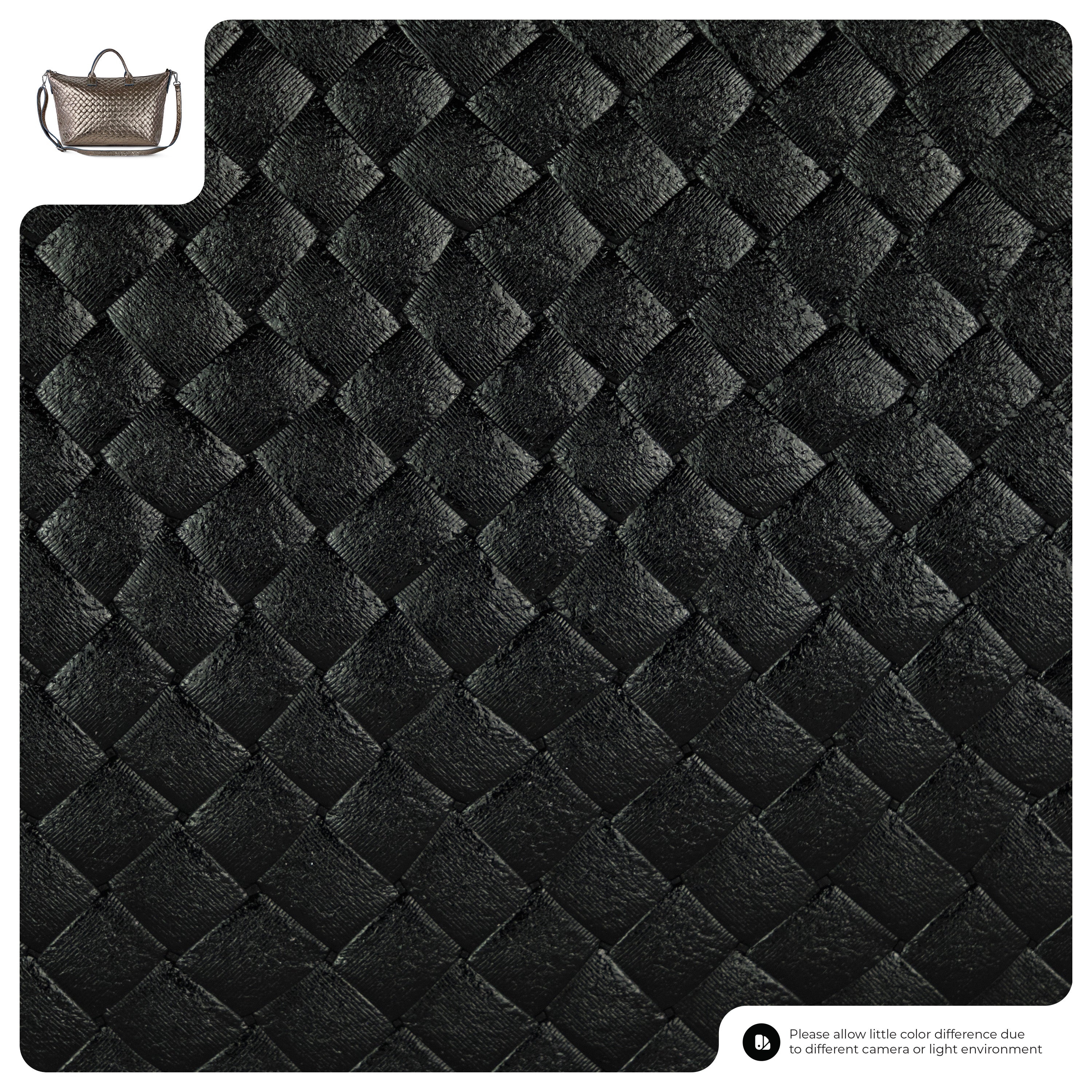Weave Metallic Suede Leather Top-Handle Bag 112334