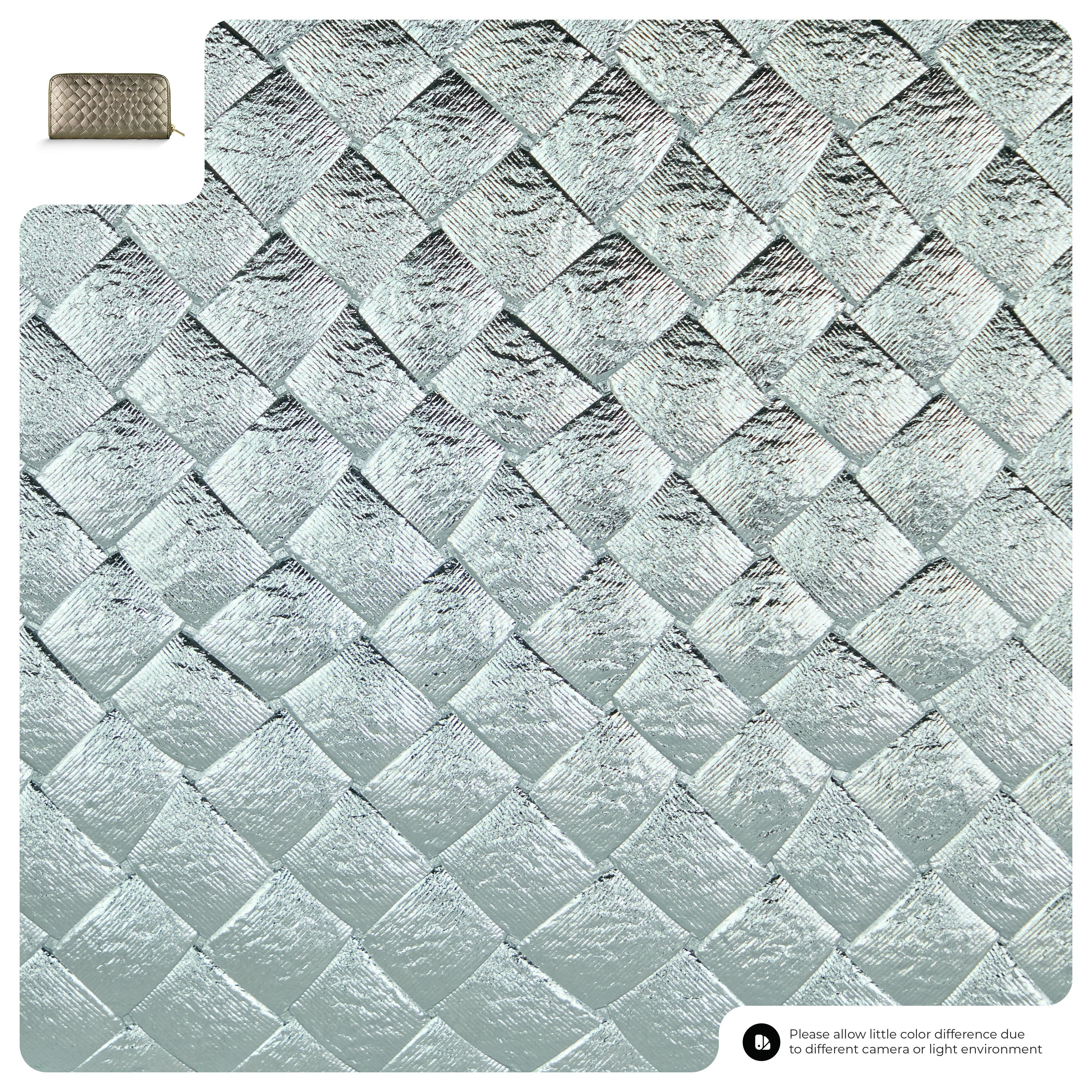 Weave Metallic Suede Leather Wallet 651088