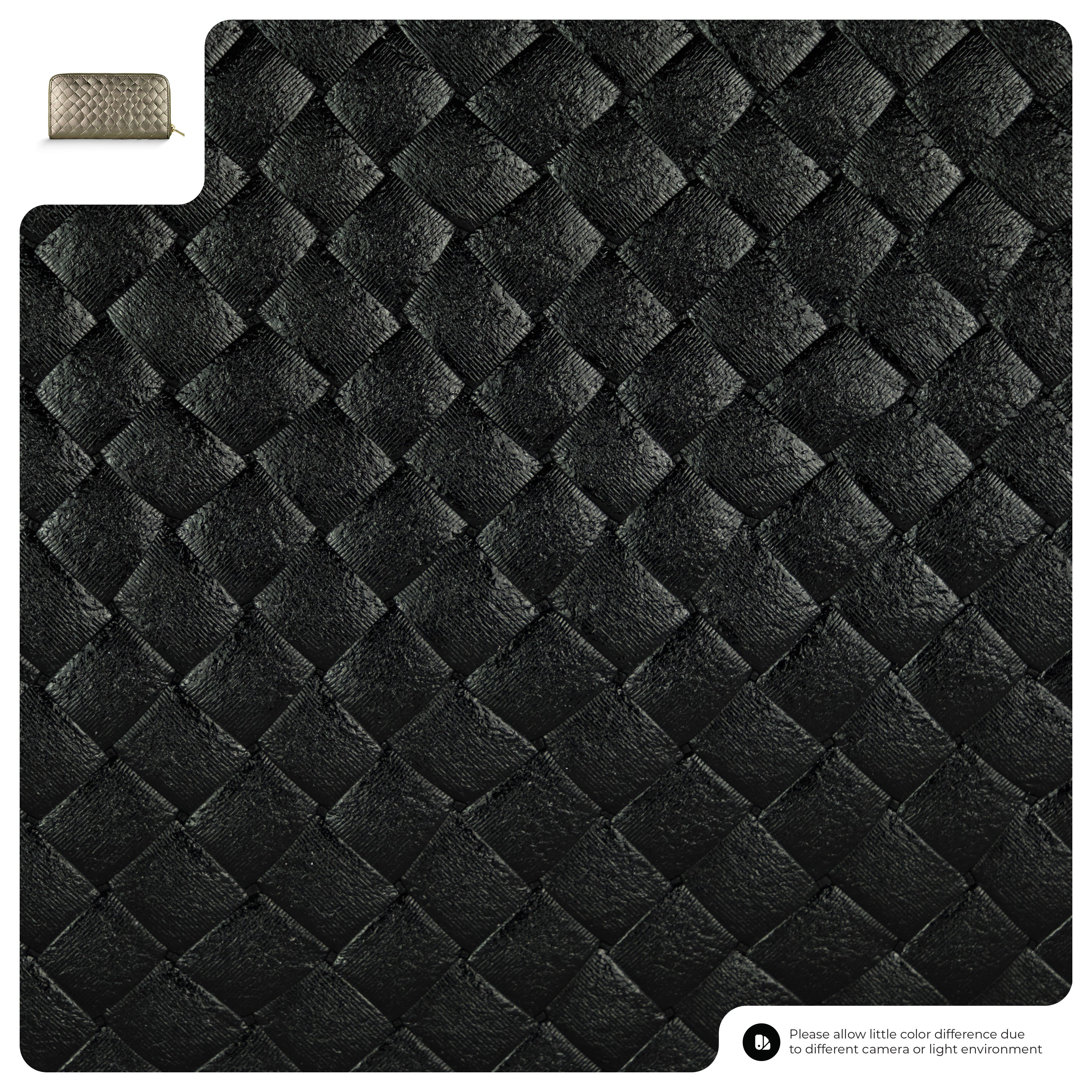 Weave Metallic Suede Leather Wallet 651088